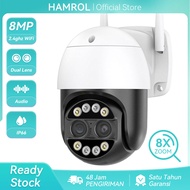 Hamrol New 4K 8MP Dual Lens 8X Hybrid Zoom PTZ IP Kamera WiFi Outdoor AI Human Detection Audio CCTV 