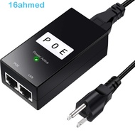 AHMED POE Power Injector, 24V/48V 0.5A 100Mbps POE Power Supply, POE Device Compatible Desktop Outpu