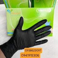 Box of 100 Nitrile Black Powderless Gloves VIETGLOVE EZCARE Genuine Vietnamese Gloves