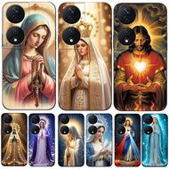 For Honor X7B 4G 5G Case Silicon Phone Back Cover Soft silicon black tpu shockproof Virgin Mary Jesu