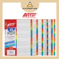 ASTAR A4 11 Holes PP Plastic Index Divider / Suitable for Ring File / Colors / Months / Alphabet