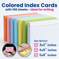 Wintop Fouce Index Card Colored Lined Premium Quality 150gsm 100 Sheets per Pack Size 3x5 4x6 5x8