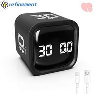 REFINEMENT Digital Cube Timer, 3 Volume Adjustable Gravity Sensing Pomodoro Timer,  Rotation Timing 
