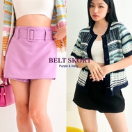 [MAFIA] BELT SKORT | Belt skirt lilac blackWanita