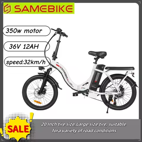 Lightweight Foldable style Electric Bicycle 350W36V12AH Battery Mountain e-bike 20 Inch Fat Tire Cit