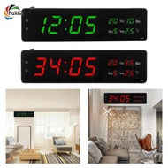 chulisia Large LED Digital Alarm Clocks Wall Clock 24 Hours Hourly Chime for Office
