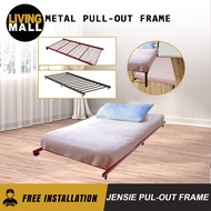 Living Mall Jenzie Single Metal Pull-Out Bed Frame w/ Mattress Add On Available