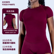 DFYNE Quick-Drying Yoga Wear High Elastic Seamless Short-Sleeved T-Shirt Running Sports Moisture-Abs