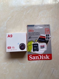 paket Lengkap Cctv a9+Mmc Micro 128gb kamera cctv set