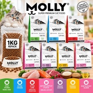 (1kg repack) Molly Super Premium Cat Food / Molly Makanan Kucing