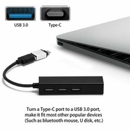 母頭轉接頭 Type-C 轉 USB 黑色 [平行進口]
