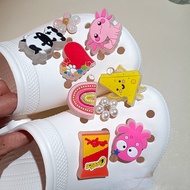 Cartoon Snack jibitz croccs Stitch Anime Jibbits Charm Glow in The Dark Shoe Charms Pin Mario Emoji 