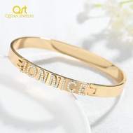 Name Bangle For Women Personalized Name Nameplate Bangles & Bracelet Custom Name Bracelet Women CZ S