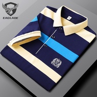 EAGLADE Collared Men's Polo T-shirt for Man Stretchable Breathable BYBL 8811 in Blue+Light Blue K11