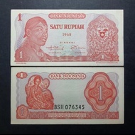 Wowza Uang Kuno Indonesia 1 Rupiah Soedirman 1968 Asli ❤