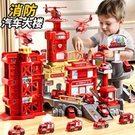 Children's Track Sliding Train Adventure Fire Truck Parking Lot Boys Educational Toy3Years Old-5Year