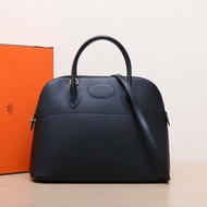 HERMES Bolide保齡球包3589黑色Buffalo阿登皮圈Z金扣肩背包