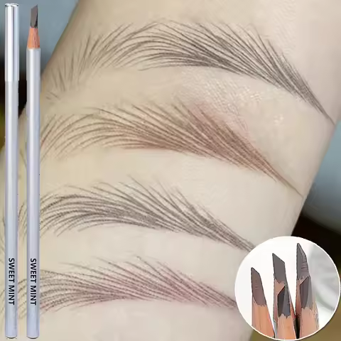 Hard Core Eyebrow Pencil with Sandpaper Long-Lasting Waterproof Permanent Makeup Eye Brow Enhancers