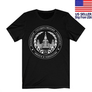 Russia Lomonosov Moscow University Logo Men'S Black T-Shirt