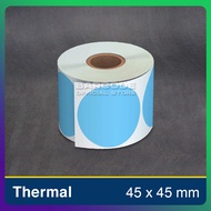 Thermal Sticker 45mm x 45mm/45x45mm Blue Round Label 200pcs