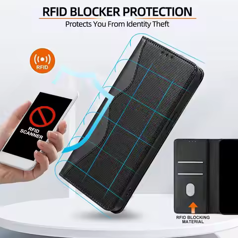 Wallet Flip Case For Vivo V30 Pro V29 V27 V25 V23 V21 V20 V19 V17 V15 Luxury Leather RFID Blocker Pr