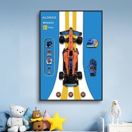 Bedroom Boy Car Children's Room F1 Photo Frame Car Painting Wall Display Frame McKalen Building Bloc