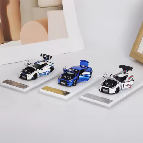 Old Time fully open 1:64 GTR R35 GTR wide-body, bay mock-up alloy car model