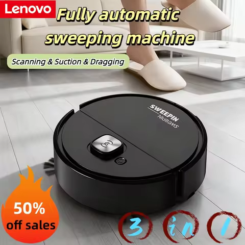 Lenovo 3-in-1 Low Noise Mini Sweeping Robot Intelligent Sweeping Integrated Fully Automatic Cleaning