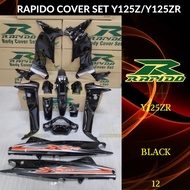 RAPIDO BODY COVER SET Y125ZR/125ZR (12) BLACK (STICKER TANAM/AIRBRUSH) Y125ZR/125ZR COVER SET