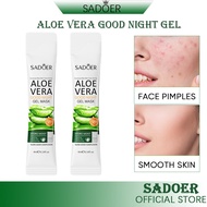 SADOER Aloe Vera Good Night Gel Mask 4ml Acne Removing Mask Moisturizing Repair Acne Oil control Shrink Pores Facial Mask Carry Bright Skin