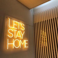 【提供客製】Let's Stay Home霓虹燈 LED發光字 手作禮物