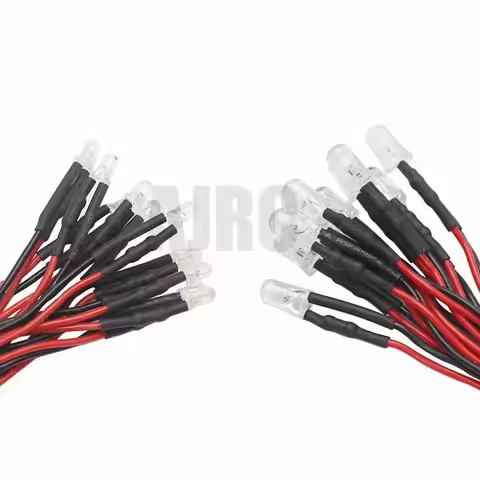 10pcs 3mm 5mm 3V-12V LED Light Red White Yellow For 1/10 RC Crawler car Trax TRX-4 G63 AXIAL SCX10 D