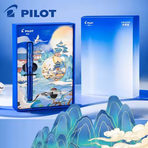 PILOT KaKuno Smiling Face Fountain Pen Colored Glaze Blue Limited Gift Box Set F/M Students Practice