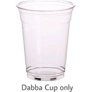 DABBA PET ELEGANT CUPS WITH LID 12OZ  16OZ  22OZ AND STRAWLESS LID AND FLAT LID ONLY 95MM  (50PCS/PA