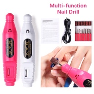 Electric Nail Drill Machine Nail Polish Set USB Plug Set 6 Nail Drill Bits Pedicure Nail Drill File Polishing Tool