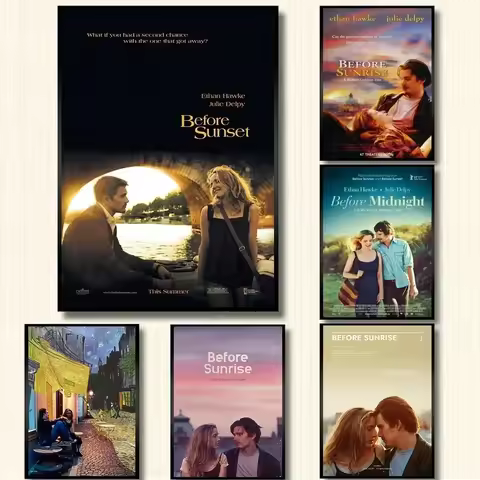 Classic Romantic Movie Series Before Sunrise Before Sunset Canvas Poster Vintage Film Wall Art Pictu