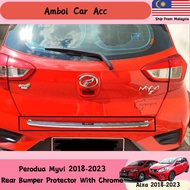 Perodua Myvi 2018-2023 Rear Bumper Guard Rear Bumper Protector With Chrome