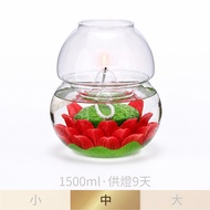 [Made in Taiwan] Zhongruyi NA14 Windproof Water Lotus Oil Lamp Set-Red For Lamp 9 Days Light Bright 