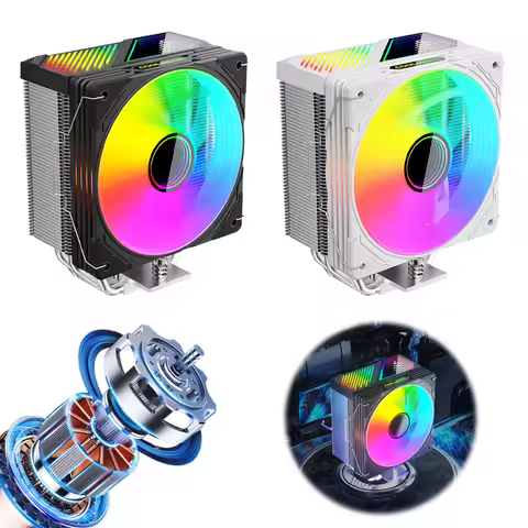 CPU Air Cooler 1800RPM Speed High Airflow CPU Cooler ARGB PWM Cooling Fan CPU Radiator Case Fan Air 