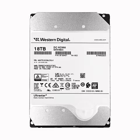 New HDD 18TB WD HC550 Server Enterprise Hard Disk 0 Power On WUH721818ALE6L4 18T Server Hard Drive