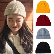 [SG SELLER] Unisex Solid Color Warm Knitted Beanie Winter Hip Hop Skullcap Men Women