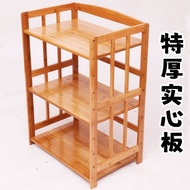 💘&amp;Bamboo Kitchen Storage Rack Microwave Oven Rack Floor Storage Rack Kitchen Storage Rack Oven Rack Solid Wood Article S