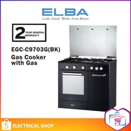 Zanussi ZCG930W 3 Burner Freestanding Gas / ELBA 70L Gas Cooker with Gas Oven EGC-C9703G(BK) / EGC-C