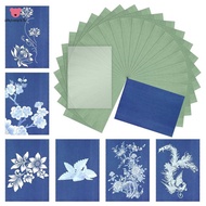 Cyanotype Paper Kit, 24 Pcs Sun Print Paper Kit A5 Solar Drawing Paper Sensitivity Nature Printing P
