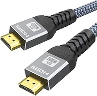 8K HDMI 2.1 Cable 6.6FT/2M, YOJOCK 48Gbps High Speed Long HDMI Cable, 8K@60Hz/4K@120Hz, DTS:X, HDCP 2.2 &amp; 2.3, HDR 10 Compatible with PS5/PS4/HDTV/Blu-ray, Ethernet, 3D, Audio Return(ARC) (6.6FT)