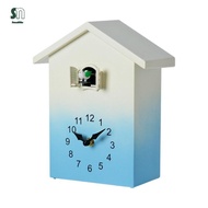 Sunnimix Cuckoo Wall Clock Nordic Style Bird House Clock Hourly Chime Green