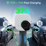 【Local Warehouse+COD】Wall-Mounted Dual EV Charging Station – 7KW+7KW, RFID Control, IP54, Safe & Eas