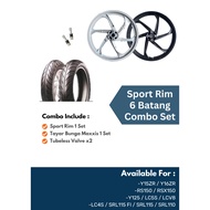 Sport Rim 6Batang Enkei PNP Y15/Y16/LC135/Y125/RS150/RSX150/SRL115FI/SRL110/LC5S/LCV8/SRL115 (Combo Set)