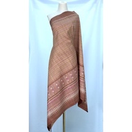 Silk Sarong 6-Shuttle Natural Color Hole Pattern Brown Select Size Code 4L1-ST-051350