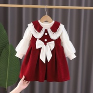 Girls New Year One-Piece Dress Girl Baby New Year Big Red Dress Festive New Year Dress Girl Winter F